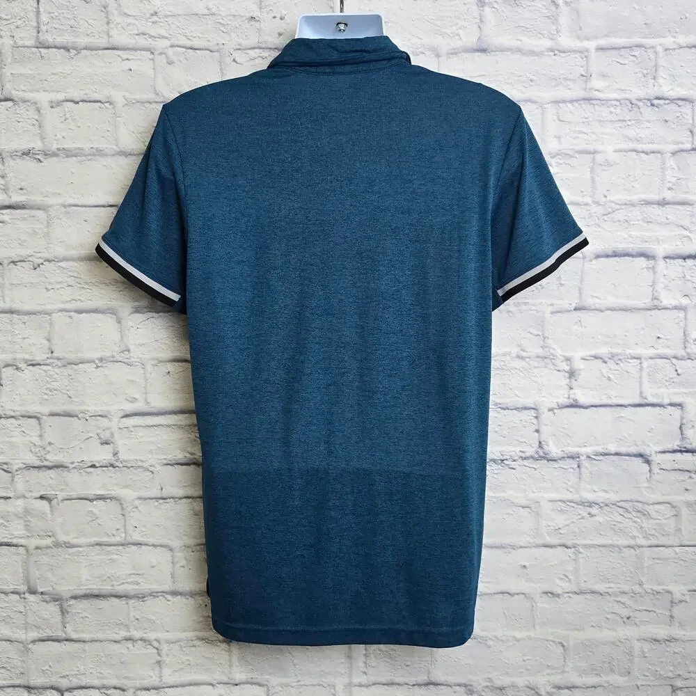 Adidas Mens Medium Teal Climachill Short Sleeve Polo Shirt